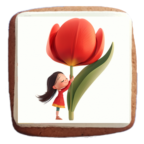 Martisor din turta fetita cu lalea